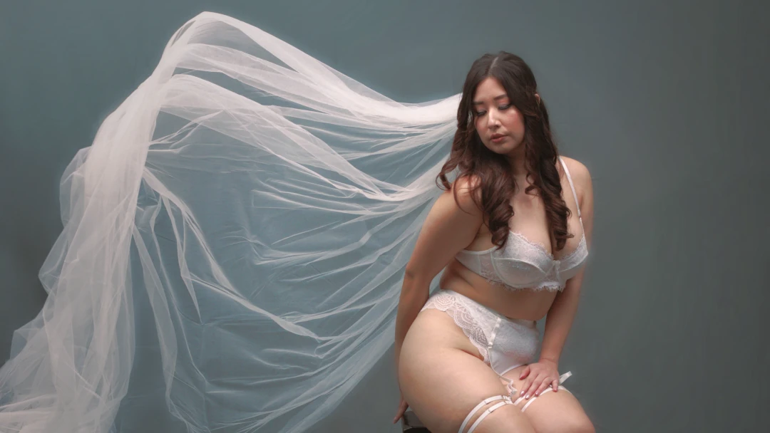 Bridal boudoir session with soft lighting