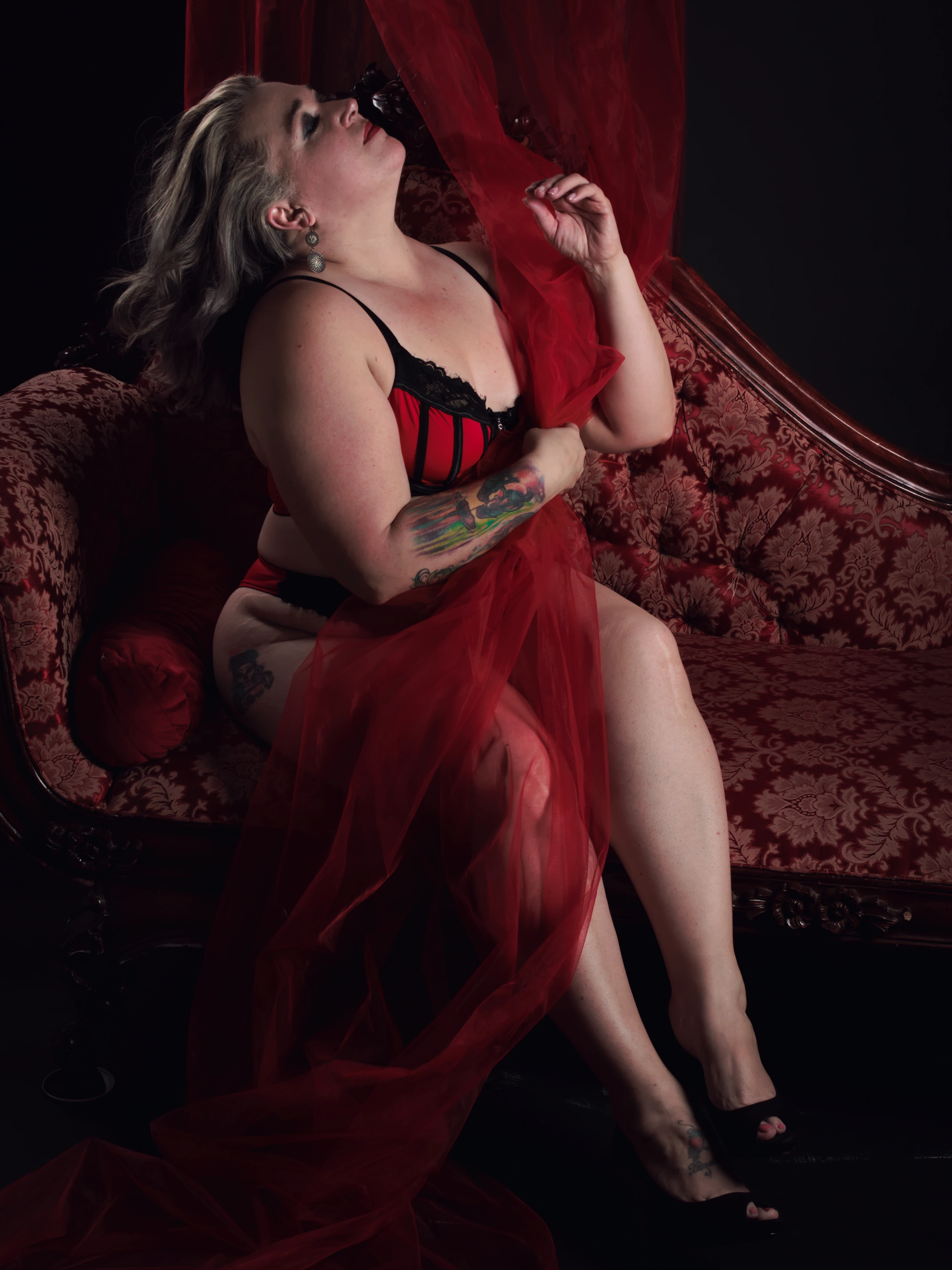 Soft plus size boudoir portrait for women over 45 in San Antonio